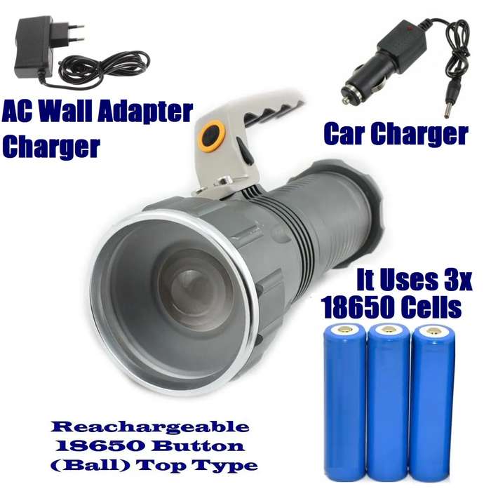 Rechargeable CREE LED High Performance Searchlight Emergency Torch. Collections Are Allowed.