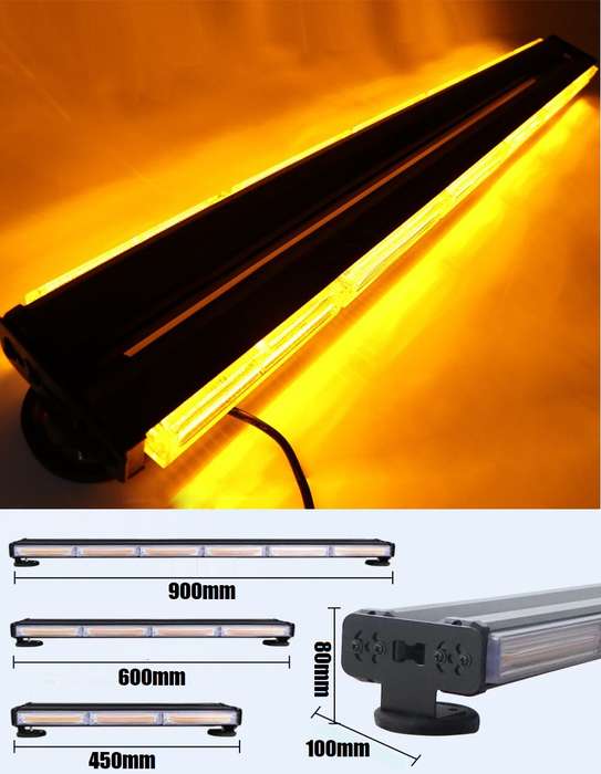 Magnetic Mount LED Double Side Strobe Flash Light Bar 90cm. Amber Orange Yellow. Collections Allowed