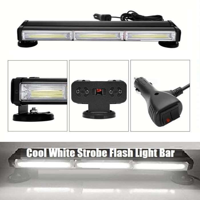 LED Flash Strobe Light Bar Double-Sided 450mm Cool White. Magnetic Mounted. Collections Are Allowed.