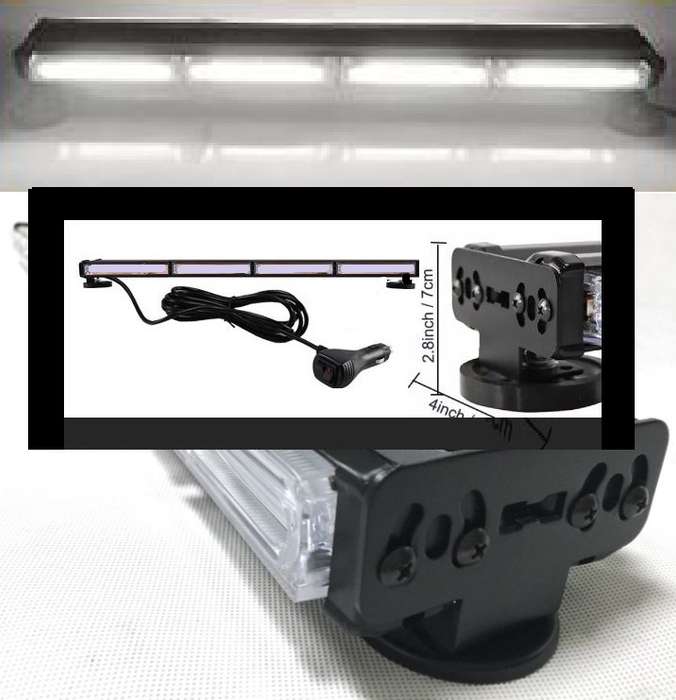 Cool White Double-Sided LED Vehicle Flash Strobe Light Bar 600mm Magnetic Mount. Collections Allowed