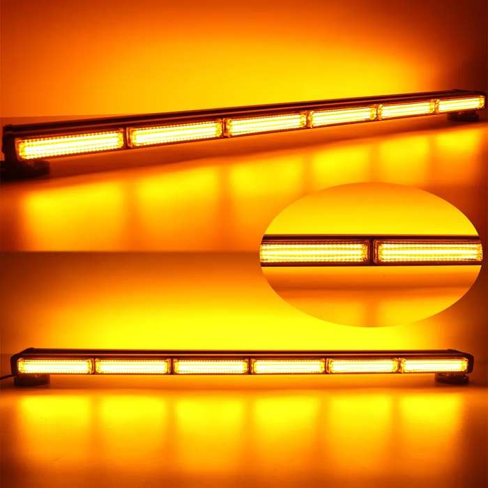 Magnetic Mount LED Double Side Strobe Flash Light Bar 90cm. Amber Orange Yellow. Collections Allowed