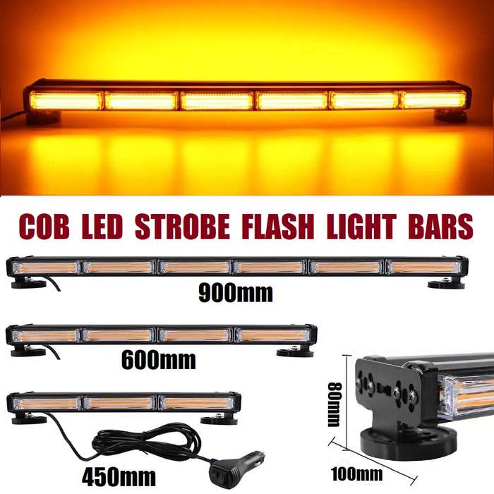 Magnetic Mount LED Double Side Strobe Flash Light Bar 90cm. Amber Orange Yellow. Collections Allowed