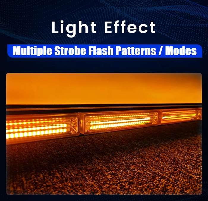 Magnetic Mount LED Double Side Strobe Flash Light Bar 90cm. Amber Orange Yellow. Collections Allowed