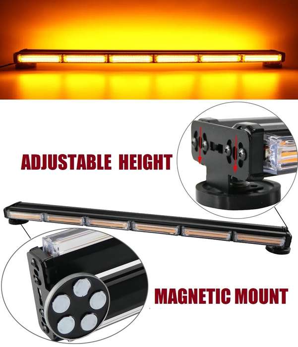 Magnetic Mount LED Double Side Strobe Flash Light Bar 90cm. Amber Orange Yellow. Collections Allowed
