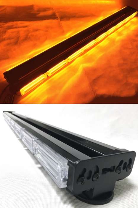 Magnetic Mount LED Double Side Strobe Flash Light Bar 90cm. Amber Orange Yellow. Collections Allowed