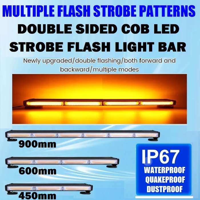 Construction Vehicle Strobe Flash LED Double Side Light Bar 60cm. Amber Orange. Collections Allowed.