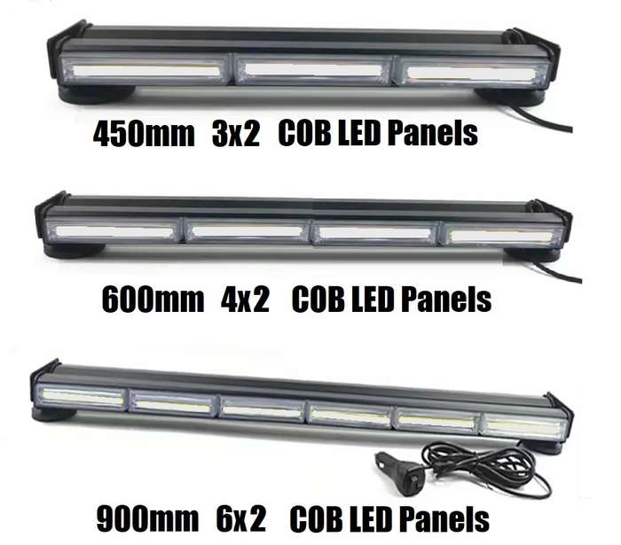 Cool White Double-Sided LED Vehicle Flash Strobe Light Bar 600mm Magnetic Mount. Collections Allowed