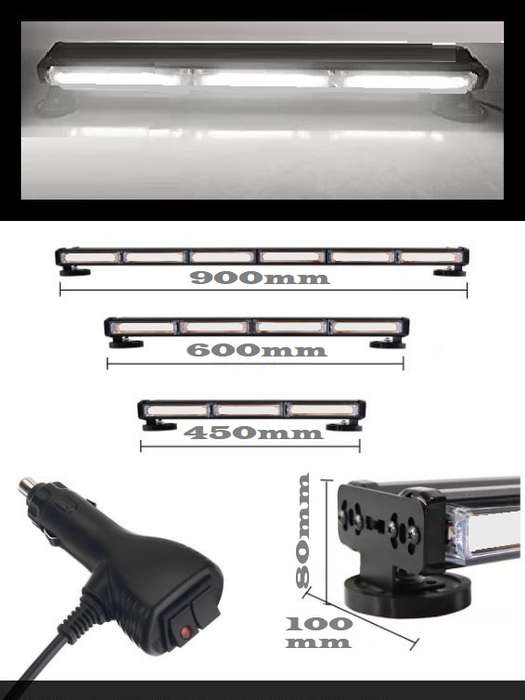 LED Flash Strobe Light Bar Double-Sided 450mm Cool White. Magnetic Mounted. Collections Are Allowed.