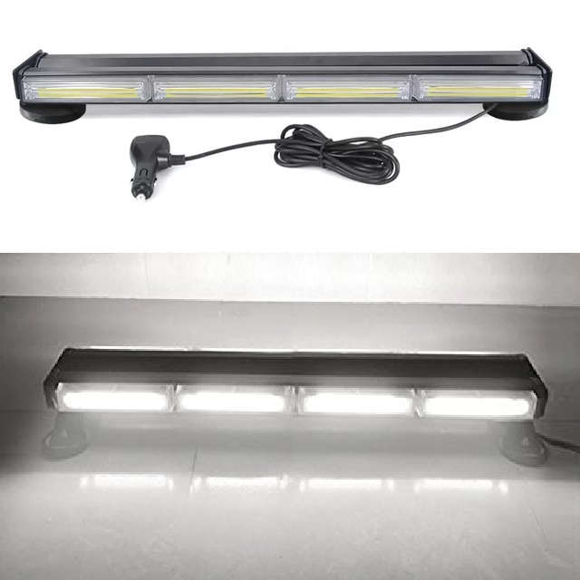 Cool White Double-Sided LED Vehicle Flash Strobe Light Bar 600mm Magnetic Mount. Collections Allowed
