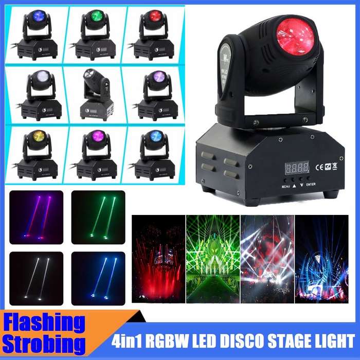 RGBW LED Professional Disco Moving Head DMX512 Stage, Concert, DJ Party Light. Collections Allowed.