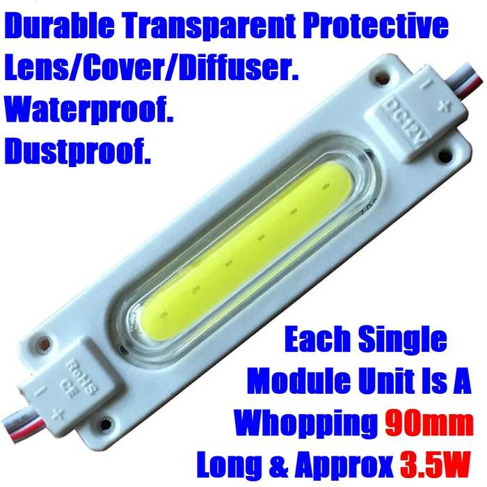 Giant Cool White COB LED Light Modules. Waterproof Injection Moulded with Lens. Collections Allowed.
