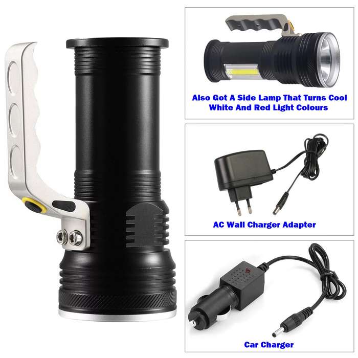 Multifunctional Rechargeable LED High Power Searchlight Emergency Torch. Collections Are Allowed.