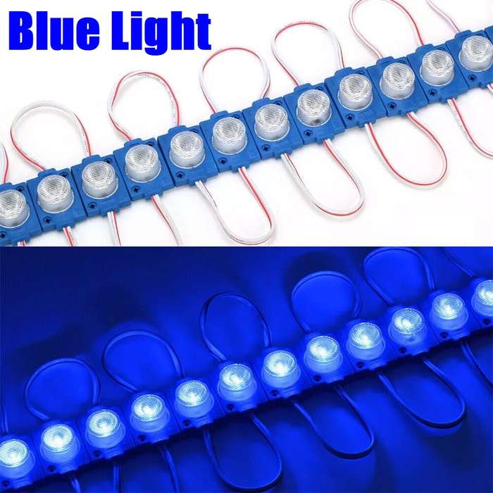 LED Light Modules: Waterproof Injection Moulded with Lens in Blue Light Colour. Collections Allowed.