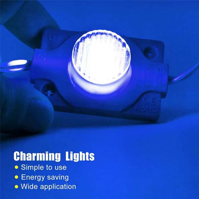 LED Light Modules: Waterproof Injection Moulded with Lens in Blue Light Colour. Collections Allowed.