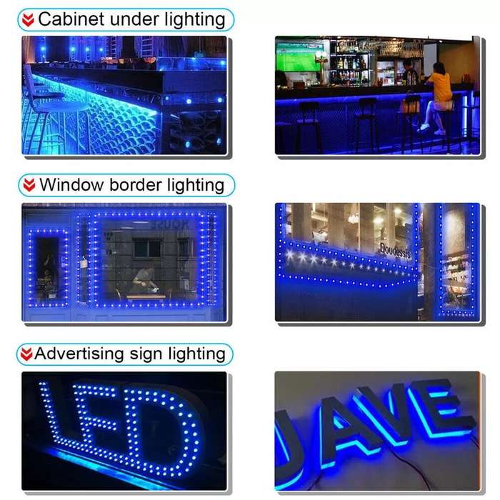 LED Light Modules: Waterproof Injection Moulded with Lens in Blue Light Colour. Collections Allowed.