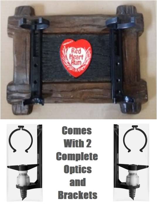 Liquor Dispensers: Red Heart Premium Rum plus 2 Optics Sets. Brand New Products. Collections Allowed