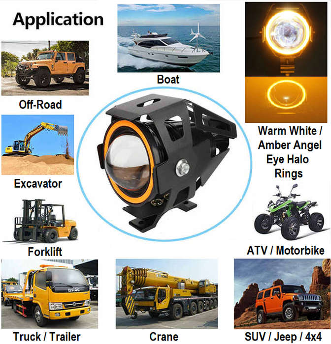 LED Angel Eye Spotlights, Devil Eye Universal Auxiliary Halo Ring Spotlights. Collections Allowed.