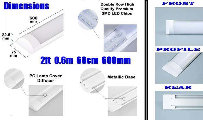 LED Tube Lights: Batten Ultra Slim Premium Modern Design Complete With Fittings. Collections Allowed