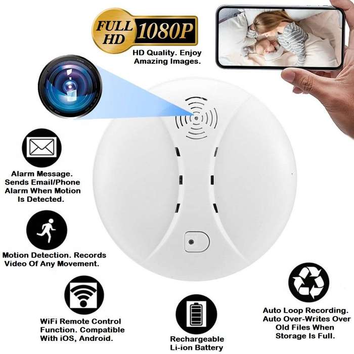 New Wireless Smoke Detector HD Spy Camera with WiFi, Motion Detector And More. Collections Allowed.
