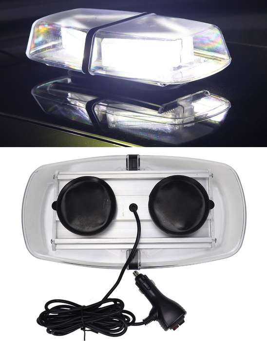 Strobe Flash Magnetic Vehicle Roof Top White High Intensity COB LED Light Bar. Collections Allowed.