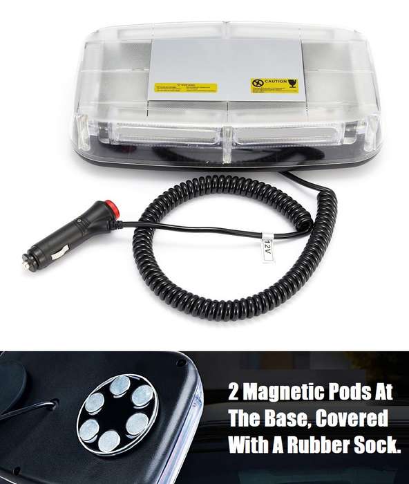 Red High Intensity 12V/24V COB LED Strobe Flash Magnetic Car Roof Top Light Bar. Collections Allowed