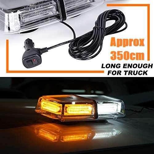 Amber + Cool White High Intensity COB LED Strobe Car Roof Top Flash Light Bar. Collections Allowed.