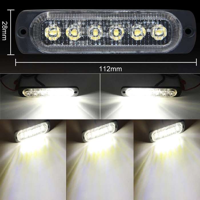 Cool White LED Flash Strobe Bumper Grille Side Marker Cluster Lights 12/24V DC. Collections Allowed.