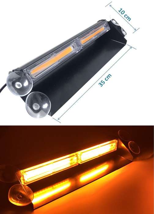 Amber Orange Yellow Flash Strobe Vehicle Windscreen COB LED Dash Light Bar. Collections Are Allowed.