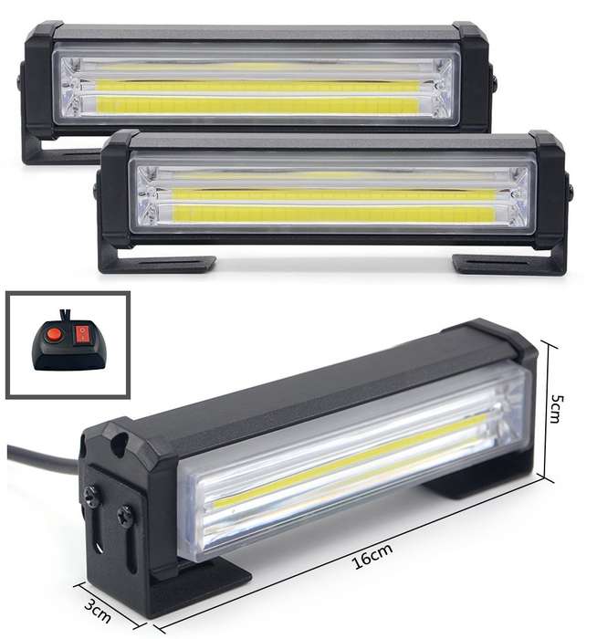 Cool White COB LED Flash Strobe Grille Bumper Cluster Side Marker Lights 12V. Collections Allowed.