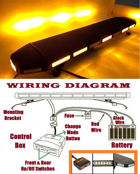 Squadron Leader Amber LED Roof Top Flash Strobe Light Black Hawk Stealth Design. Collections Allowed