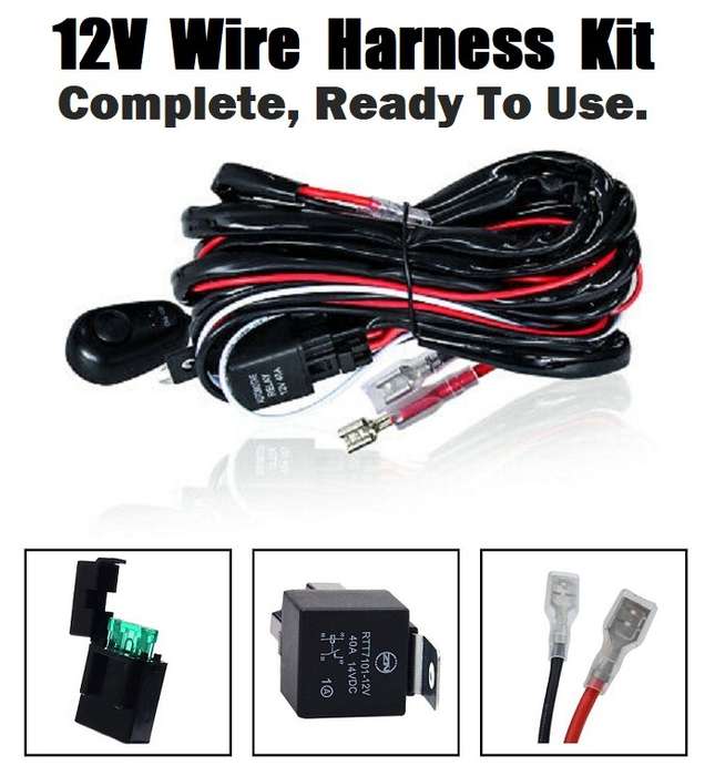 Wire Harness Kit With Relay, Fuse, On/Off Switch. Heavy Duty Wiring Harness. Collections Are Allowed