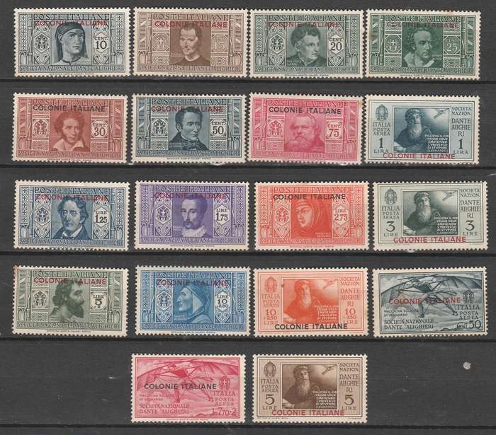 A SELECTION OVERPRINTED COLONIE COLONIE ITALIANE  MINT LOOK SCAN