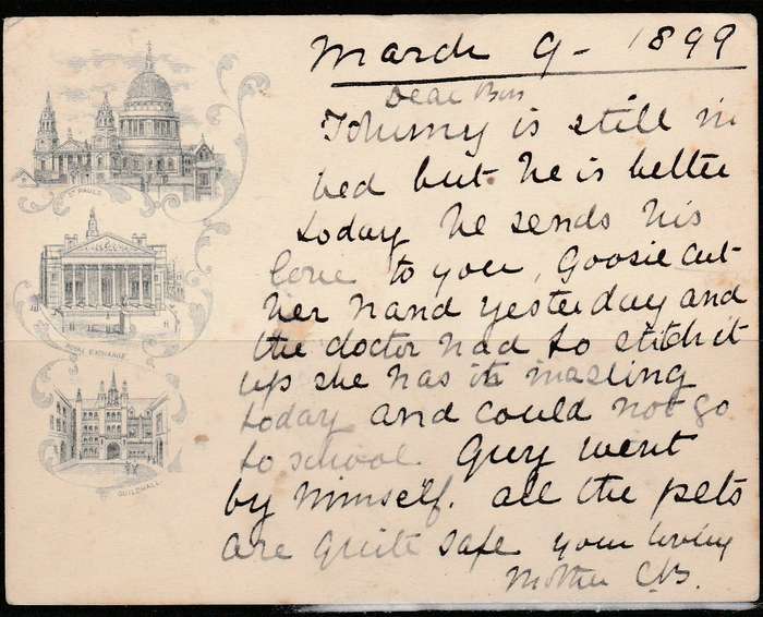 A LOVELY POST CARD 1899 LOOK SCAN X 2