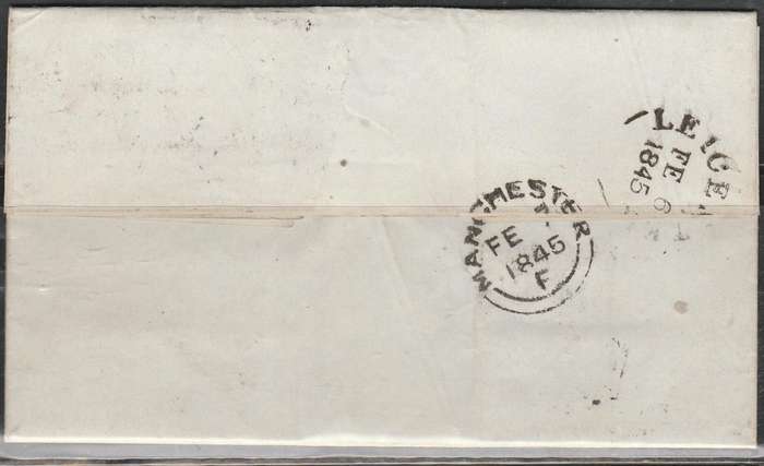 A COVER FROM GB FOLDED FULL LETTER WITH 1d FRANKED WORN PLATE LOOK SCAN X 3