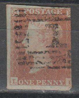 A 1841 ISSUE  IMPERF 1d RED SG#7 F.U. C/V R3,120.00  LOOK SCAN X 2