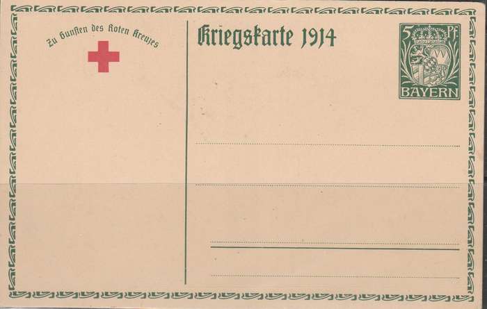 A POST CAED IN AID OF RED CROSS MINT KING LUDWIG OF BAVARIA MINT LOOK SCAN X 2