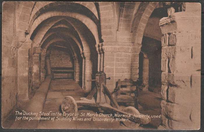 A LOVELY PICTURE POST CARD SHOWING THE DUCKING STOOL (READ BELOW) MINT LOOK SCAN