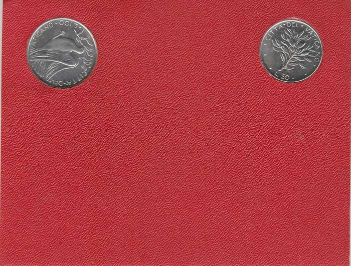 A COIN CARD FROM VATICANE 1975 MINT LOOK SCAN X 2