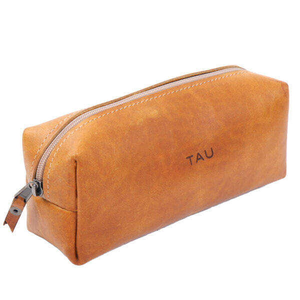 Genuine Leather Pouch with Zippere