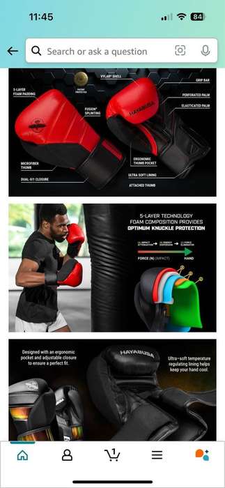 Hayabusa T3 Boxing Gloves - Black - 16oz