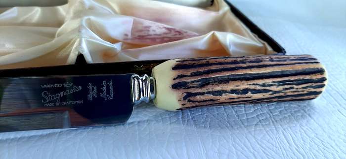 VINTAGE GLO HILL BONE HANDLE CARVING SET