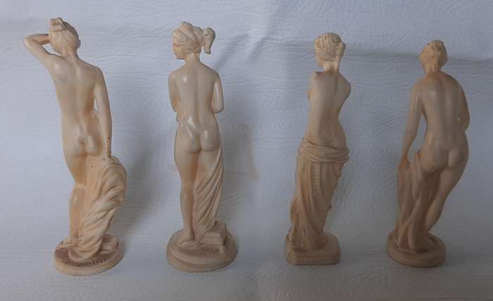 VINTAGE A. SANTINI IVORINE FIGURINES - SET OF 4 - MADE IN ITALY (14 - 15cm)