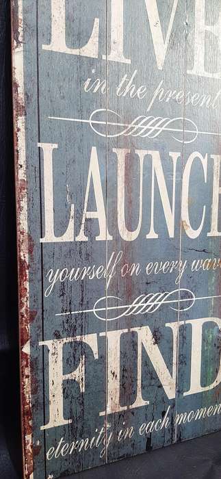 RUSTIC WOODEN SIGN  LIVE IN THE PRESENT | 60CM x 30CM | MINDFUL HOME DECOR