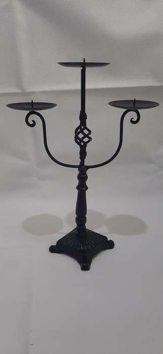 WROUGHT IRON CANDLE HOLDER  38CM | HAND-FORGED ELEGANCE & RUSTIC CHARM