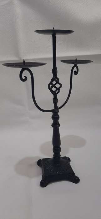 WROUGHT IRON CANDLE HOLDER  38CM | HAND-FORGED ELEGANCE & RUSTIC CHARM
