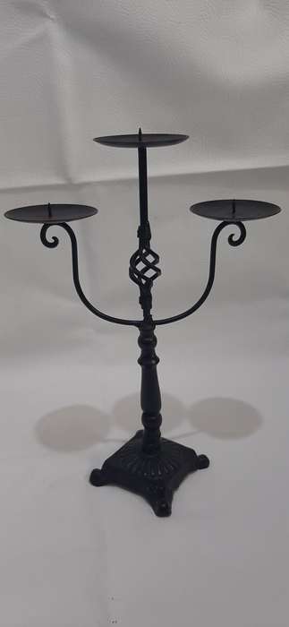 WROUGHT IRON CANDLE HOLDER  38CM | HAND-FORGED ELEGANCE & RUSTIC CHARM