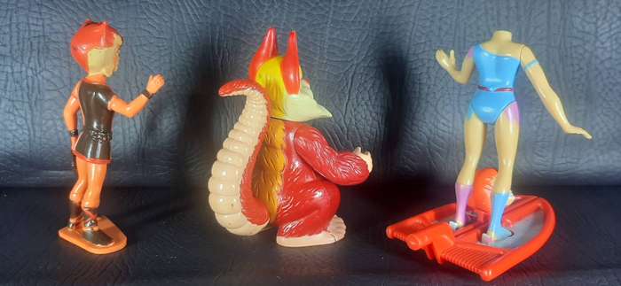 SNARF, WILYKAT & WILYKIT  THUNDERCATS MINI FIGURE TRIO  LJN 1986  WILYKIT HEAD INCLUDED FOR REPAI