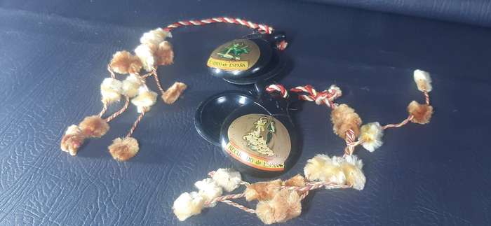 VINTAGE SPANISH CASTANETS  RECUERDO DE ESPAÑA  FLAMENCO SOUVENIR SET