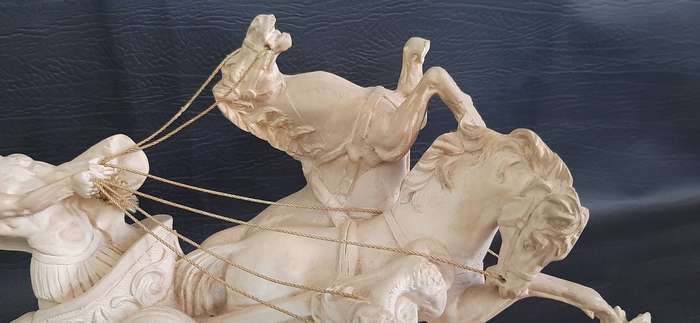 IVORINE CHARIOT STATUE  CLASSICAL DRAMA IN MOTION  27CM