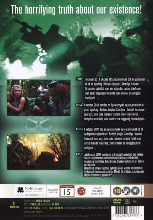 Film: Alien Origion - DVD - Extreme Sci-Fi - 2-16VHL - Casing & Disc Brand New/Sealed*